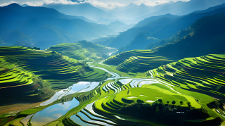 梯田旅行风光摄影图