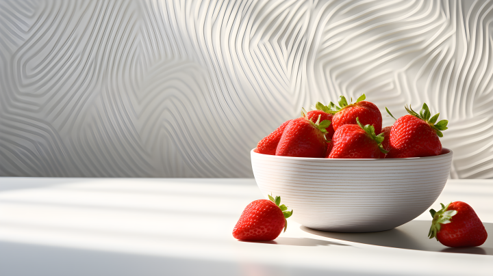 白色背景的草莓摄影版权图片下载
