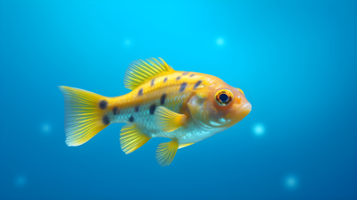 明亮光线下的小黄斑鱼摄影图