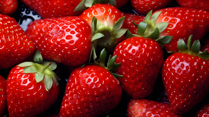 新鲜饱满的水果草莓摄影图版权图片下载