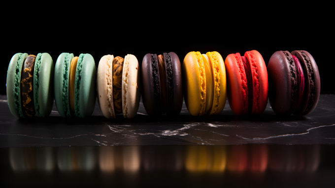 黑板上的五彩马卡龙摄影图