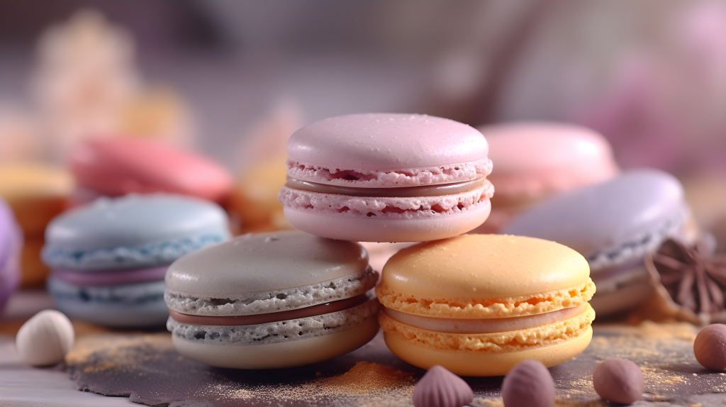 多彩细腻的法式甜点摄影图