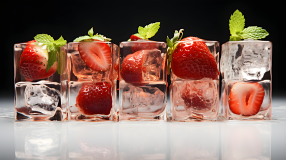 冰冻感草莓摄影图