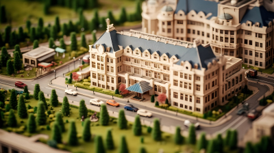 豪华酒店建筑模型摄影图片