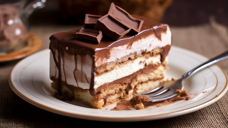 巧克力慕斯芝士蛋糕多层质感摄影图