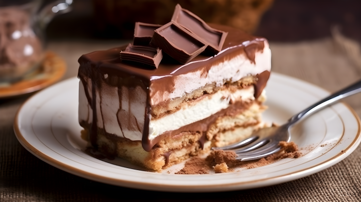 巧克力慕斯芝士蛋糕多层质感摄影图版权图片下载