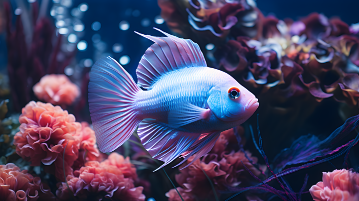 紫蓝色的海底世界摄影版权图片下载