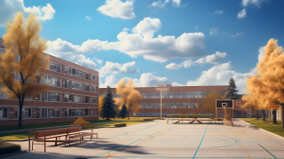 创意学校建筑摄影图