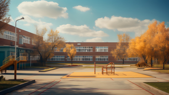空旷的学校建筑摄影图
