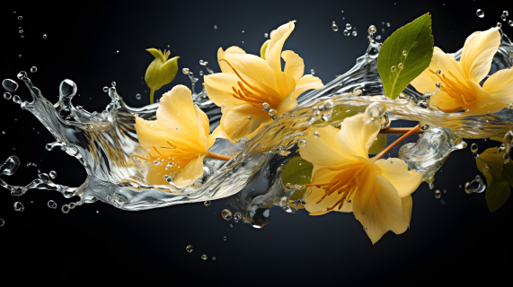 水中清新细腻的花朵背景摄影图