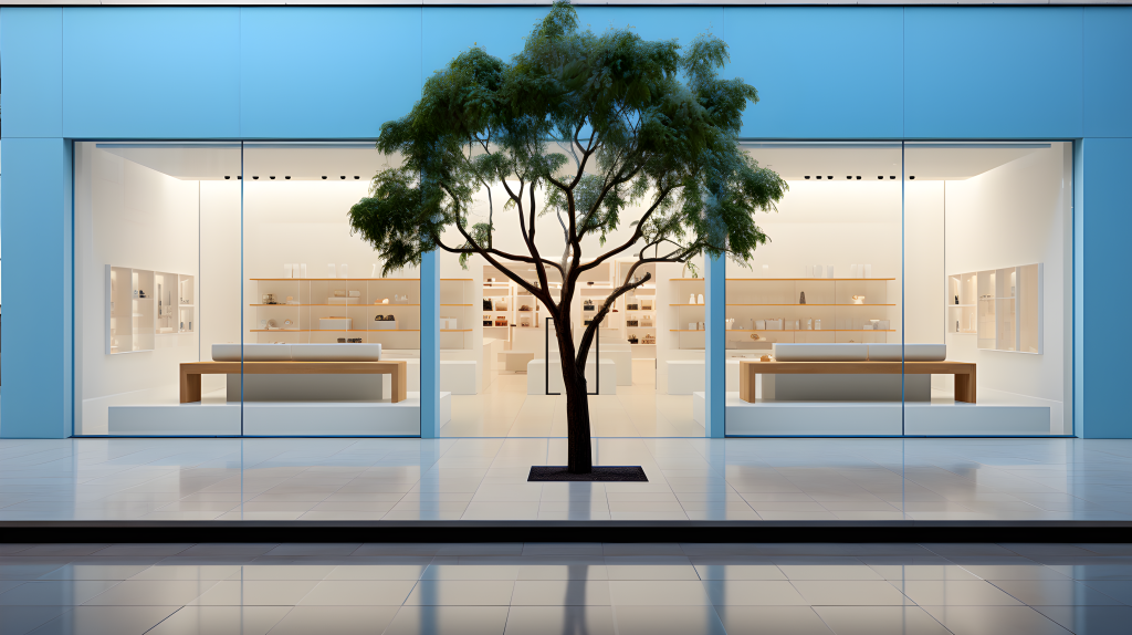 明亮店铺窗户与干净背景的摄影版权图片下载