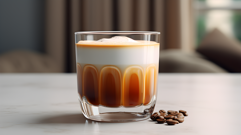 玻璃杯马奇朵摄影图