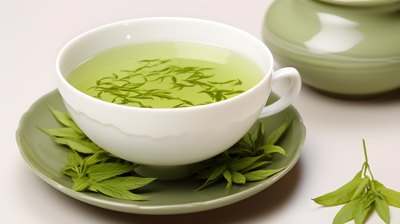 清新绿茶摄影图