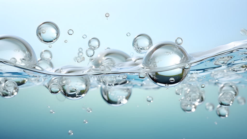 未来有机护肤浮泡摄影图片