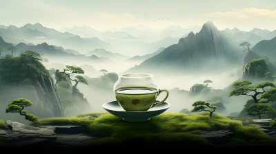 清香四溢茶文化图片
