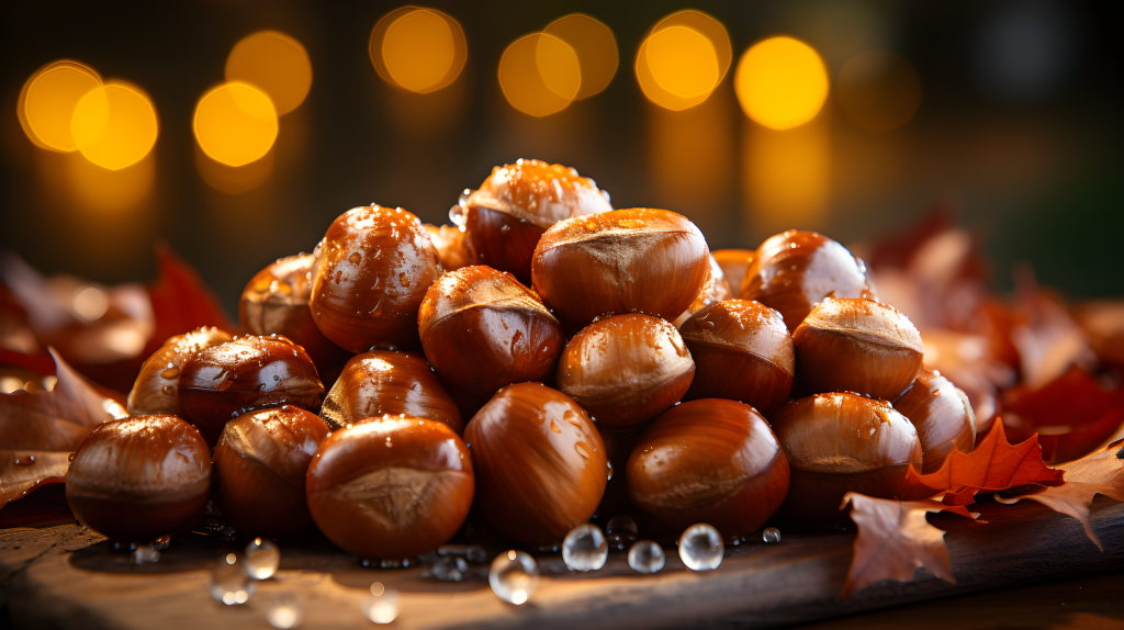 糖炒栗子美味坚果小堆摄影图版权图片下载