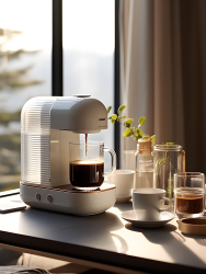 日式极简咖啡机的摄影图片