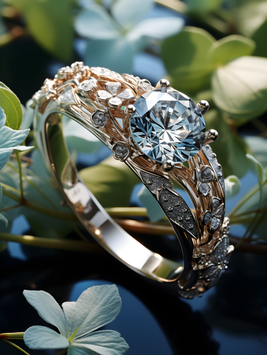 银白色订婚钻石珠宝戒指摄影图版权图片下载