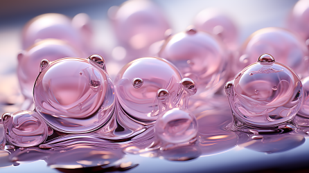 小分子护肤水滴漂浮的光影之美摄影图