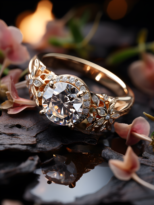 白色钻石订婚戒指摄影图版权图片下载