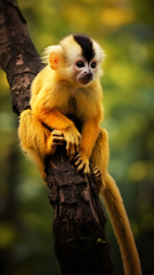 大自然中的可爱金丝猴摄影图
