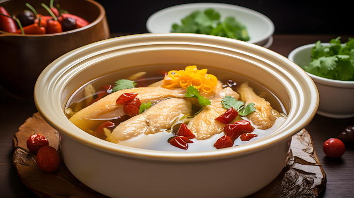 冬季养生鸡汤的美食摄影图版权图片下载