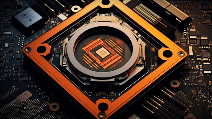 电子产品黑橙色摄影图片