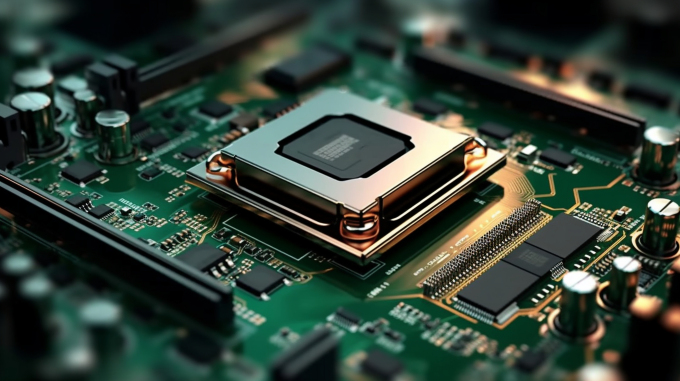 暗翠浅铜硬件元件存储芯片摄影图片