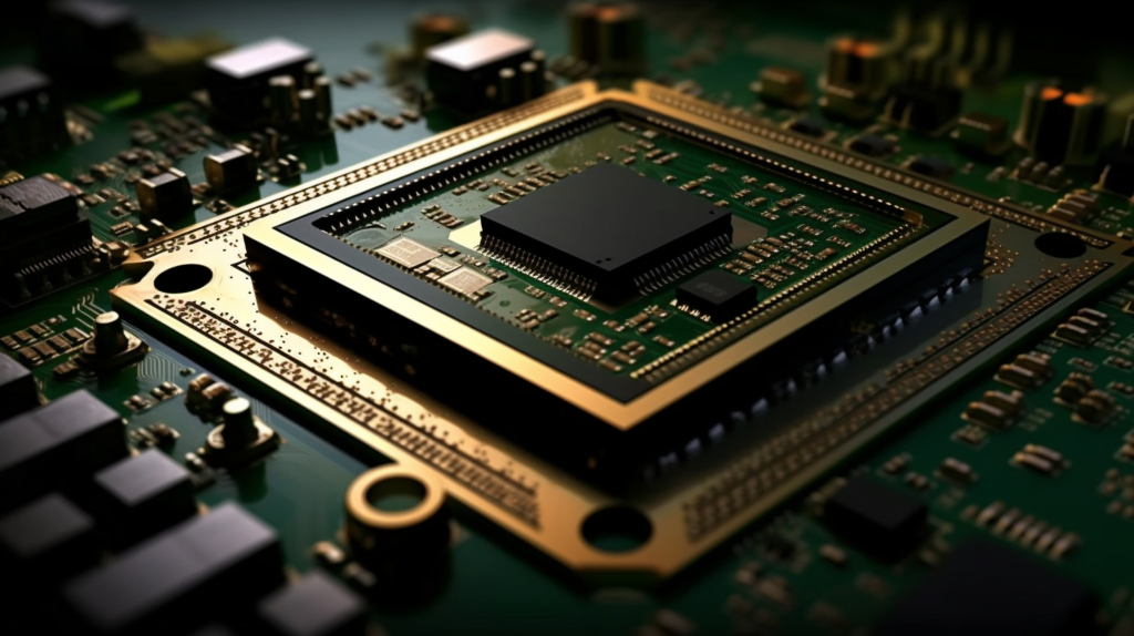 科技感存储芯片光影摄影图