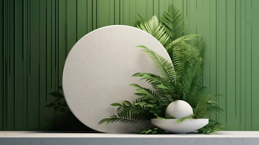 迷你型展台绿色植物装饰摄影图片