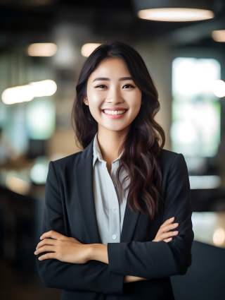 职场精英气质的亚洲女子摄影图片