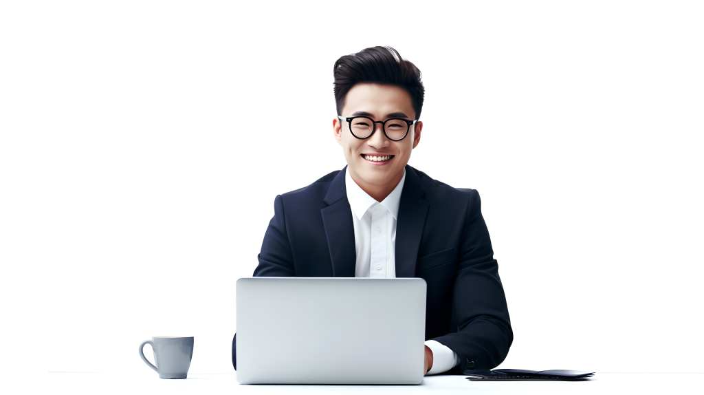 时尚儒雅的办公室白领摄影图