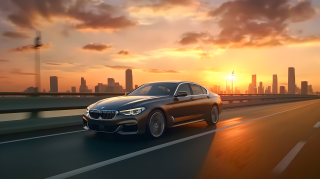 夕阳与云朵摄影图片