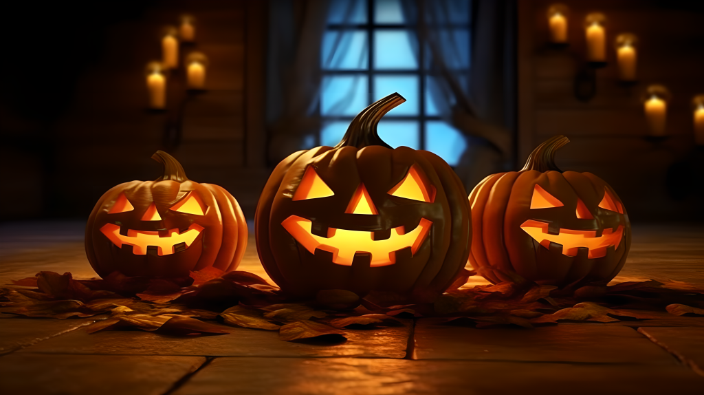 高清晰度万圣节南瓜灯插图