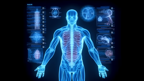 人体解剖图医疗科技全息摄影图片