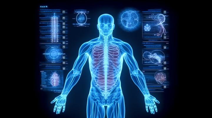 人体解剖图医疗科技全息摄影版权图片下载