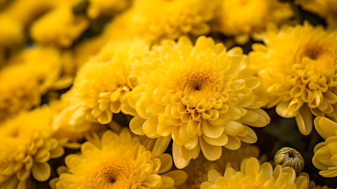 黄色菊花特写摄影图片