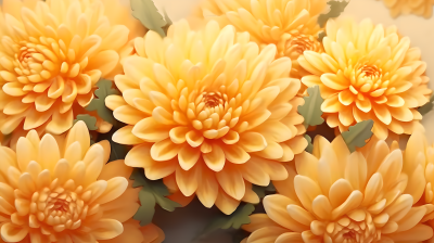 浅橙黄色菊花摄影图