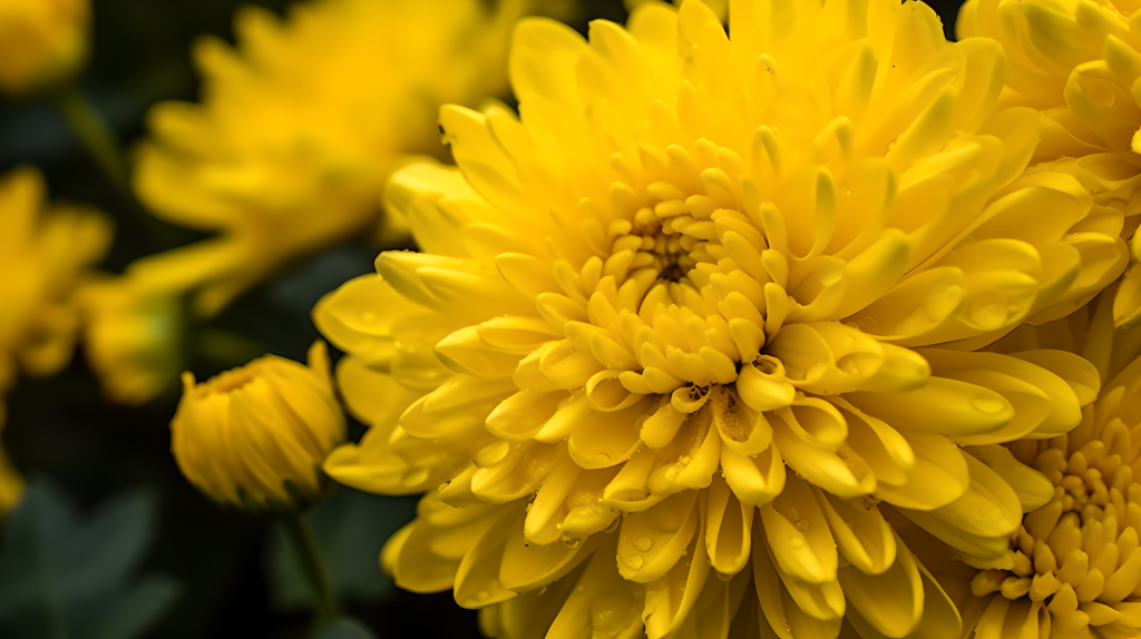 黄色菊花特写清新自然摄影版权图片下载