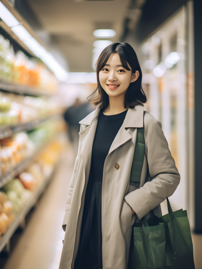 时尚年轻人欢快购物摄影图