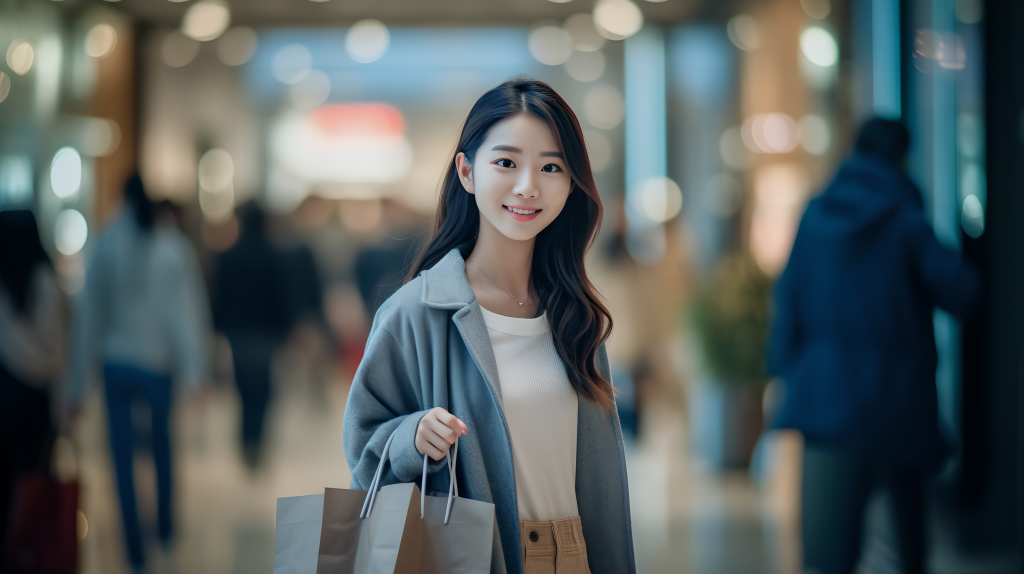 青春时尚购物者摄影版权图片下载