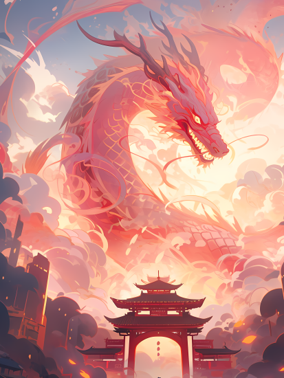 中国风抽象东方神龙图片