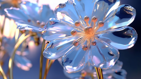 透明诱惑塑料花瓣绽放的摄影图片