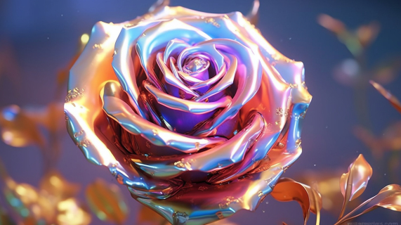 未来机械精密绚丽的玫瑰摄影图片