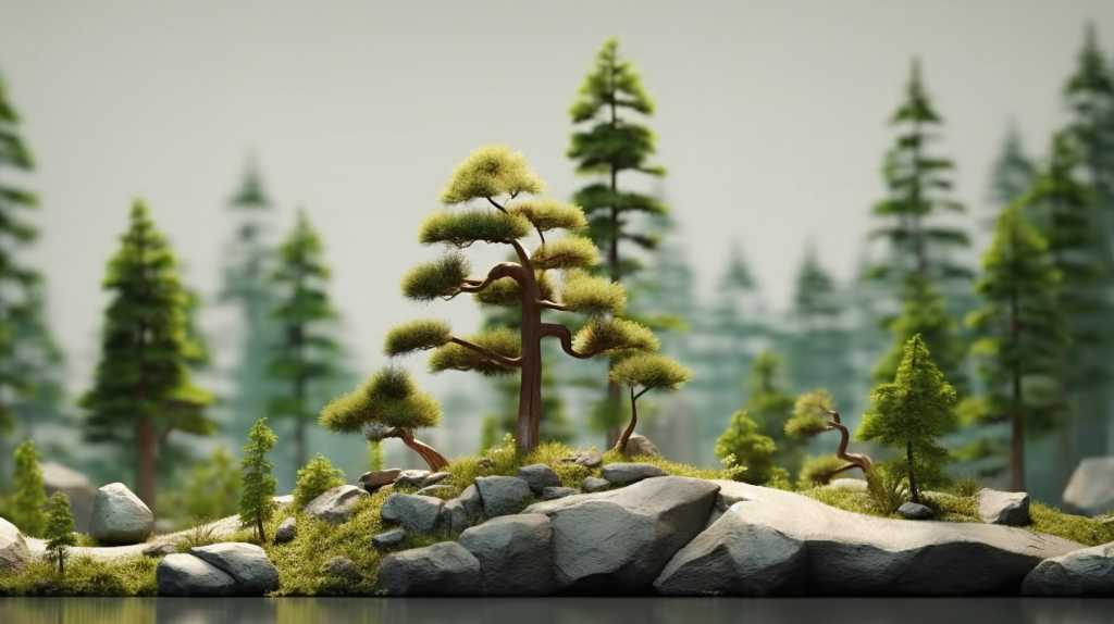 岩石上的大树大自然风光摄影版权图片下载