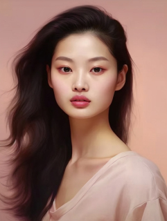 粉红色轻铜色调的亚洲美女摄影图