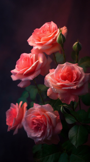迷人粉色玫瑰摄影图