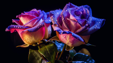 创意紫红色玫瑰花摄影图