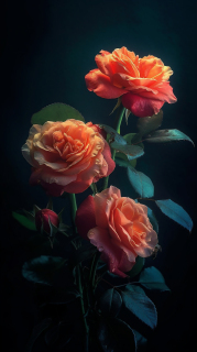 自然光橙色玫瑰摄影图
