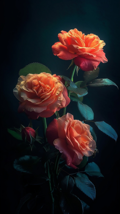 自然光橙色玫瑰摄影图版权图片下载